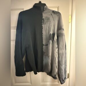 ZARA Black and Gray Split Sweater